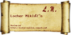 Locher Miklós névjegykártya